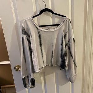 Marble Cropped Sweatshirt